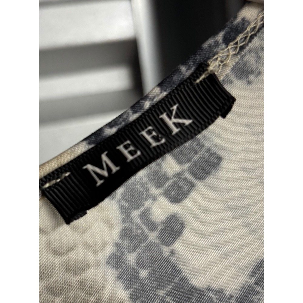 Meek Snakeskin Print Duster Cardigan Longline Open Front Kimono Grey Tan M - Picture 2 of 5